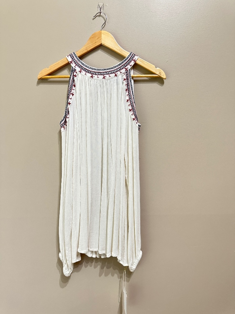 Revamped by Sirens white top with black and red embroidery Size M Medium